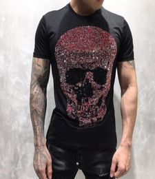 PP Mens Designer T Shirts Short Sleeve Men Brand Clothing Fashion Rhine Big Skull Women Tshirt Male High Quality Cotton Tees6895184