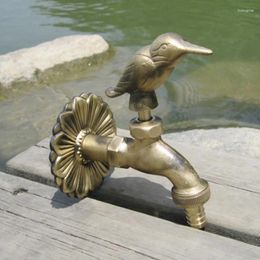 Bathroom Sink Faucets Vidric Outdoor Garden Faucet Animal Shape Bibcock With Antique Brass Woodpecker Tap For Washing Mop/Garden Watering