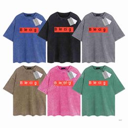 Mens T-Shirt Designer Ba Tees Brand Vintage Retro Washed T Shirts Mens Womens Short Sleeve Hip Hop Streetwear Tops Shorts Casual Clothing Clothes B-29 3XQR
