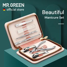 MR.GREEN Manicure Set Foot Therapy Set Nail Clipper Tool Stainless Steel Professional Nail Clipper Tool Travel Box Set 7-in-1 240518