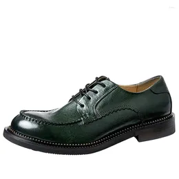Casual Shoes Men Thick Bottom Fashion High Quality Genuine Leather Lace-Up Business Dress Oxfords Spring Autumn