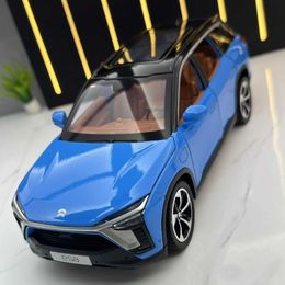 Diecast Model Cars 1 24 NIO ES8 Alloy New Energy Car Model Diecasts Metal Electric Vehicles Car Model Simulation Sound and Light Childrens Toy Gift Y240520MGQC
