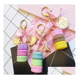 Party Favor Aron Cake Key Chain Fashion Cute Keychain Bag Charm Car Ring Wedding Gift Jewelry For Women Men Drop Delivery Home Garden Dhnfe