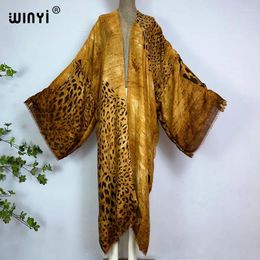 Summer Bohemian Leopard Print Beach Wear Swim Suit Cover Up Europe Women Cardigan Colorful Sexy Holiday Long Sleeve Kimono