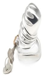 Frrk Gourd Head Design Metal Cage Curved Ring Smooth and Comfortable SM Training Sexy Penis Device5322957