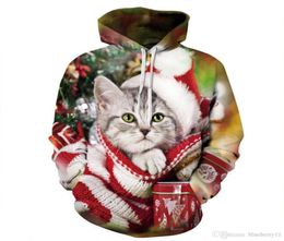 Men039s Hoodies Sweatshirts Unisex Pullover 3D Printed Cat Hip Hop Sweat Shirt Men Streetwear Designer Top4747253