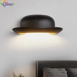 Wall Lamp Nordic Art LED Lamps For Bedside Study Hall Entrance Corridor Background Stairs Indoor Deco Lighting Hats Lampshade Lights