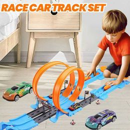 Diecast Model Cars Railway Racing Track Play Set Mini Speed Racing Kit Education DIY Racing Care Interactive Boys and Childrens Toys Y240520GRMW