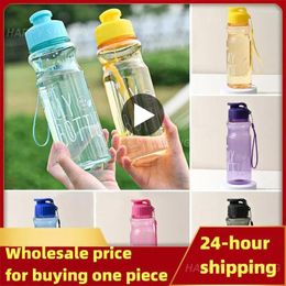 Water Bottles 600ml Plastic Bottle Portable Sport Cup With Rope Anti-drop Outdoor Container Cute Student Couple Mug Gift