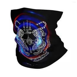 Scarves Twin Tiger Sak Yant Tattoo Bandana Neck Gaiter Printed Face Scarf Multifunction FaceMask Outdoor Sports Unisex Adult Windproof