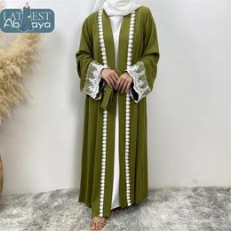 Ethnic Clothing Muslim Elegant Abaya Lace Embroidery Islam Black Dress Dubai Long Woman Evening Robe Kaftan Moroccan Wedding Ramadan Eid
