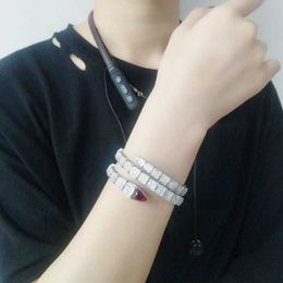 Gioielli di marca di lusso ad alto marca progettata bracciale pura tesale argento serpente bracciale femminile temperamento versatile luce con box logo originale bvilgarly