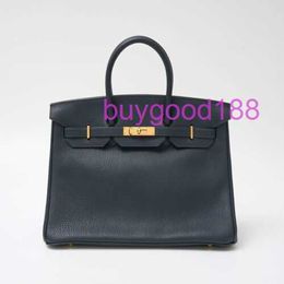 Aa Biridkkin Delicate Luxury Womens Social Designer Totes Bag Shoulder Bag 35 Handbag Tote Bag Togo Leather Dark Navy Gold Hardware 88599 Fashionable Commuting Hand