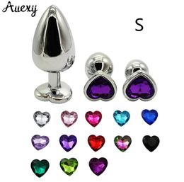 Auexy Sex Vigin Heart Buttplug Metal Stainless Steel Butt Plug Gay Sextoy For Woman Men Analplug Erotic Tapon Anal Jewel Produce J8100329