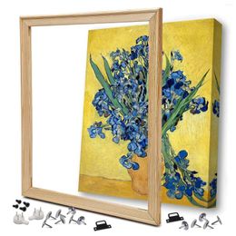 Frames 1set DIY Po Picture Frame Solid Wood Canvas Oil Painting Or Poster Art Stretcher Bars Mounting Kit