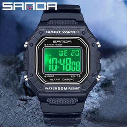 Wristwatches SANDA Men LED Digital Outdoor Sports Electronic Watches Swimming Waterproof For Male Wrist Watch Alarm Clock Relogio Masculino