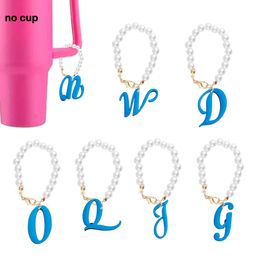 Jewellery Blue Large Letters Pearl Chain With Charm Accessories For Cup Shaped Charms Tumbler Personalised Handle Drop Delivery Otd8Y
