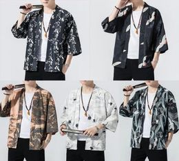 Men039s Jackets Sinicism Store Men Print Kimono Casual 2021 Mens Thin Japan Jacket Chinese Style Summer Male Open Stitch Clothi9605706