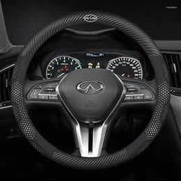 Steering Wheel Covers Car Carbon Fiber Suede Leather Cover For Infiniti Q50 QX60 QX50 QX55 G37 FX37 M35 Q70 JX35 QX70 EX25 Q30 Q60