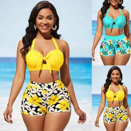 Women's Swimwear Tankini 2 Piece Regular Swimsuit Floral Printed Casual Beachwear Holiday S-5XL