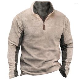 Men's Hoodies Stand Collar Sweatshirt Autumn Winter Warm Men Pullovers Casual Outdoor Tactical Clothes Long Sleeve Zipper Male Tops