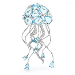 Brooches Wuli&baby Luxury Jellyfish For Women Unisex High Quality Beautiful Sea Animal Party Office Brooch Pins Gifts