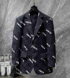 Letter Printing Mens Blazers Cotton Linen Fashion Coat Designer Jackets Business Casual Slim Fit Formal Suit Blazer Men Suits Styles