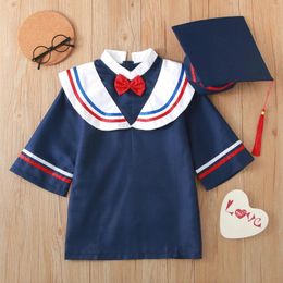 Clothing Sets Children Preschool Primary School Graduation Gown With Tassel Cap For Kids Boys Girls Role Play Bachelor Costume Dress Up