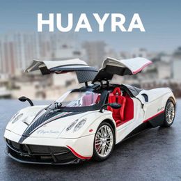 Diecast Model Cars 1 18 Pagani Huayra Dinastia Racing Sport Car Alloy Metal Diecast Model Toy Vehicle Toy Car Sound Light Collection Boy Toy Gift Y240520PBPL