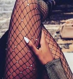 Fishnets Home Women Sexy Crystals Stocking Womens Net Fishnet Body Diamond Stockings Pattern Pantyhose Tights Stockings Rhine Sock2456667