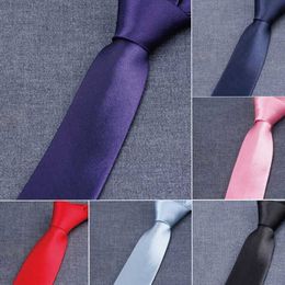 Neck Ties Narrow Version Mens Custom-made 50 Colours 145*5cm Necktie Leisure Arrow Necktie Skinny Solid Colour Tie Free Fedex