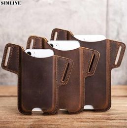 Genuine Leather Cellphone Belt Bag For iPhone 12 Pro Mini Max 54quot 61quot 67quot Mobile Phone Pouch Case Holder Holster7824867
