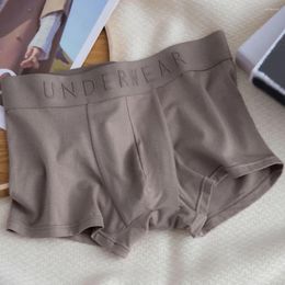 Underpants Mens Cotton Middle Waist Underwear Comfy Breathable Boxer Briefs Soft Pouch Seamless Thin Panties Lingerie Homme