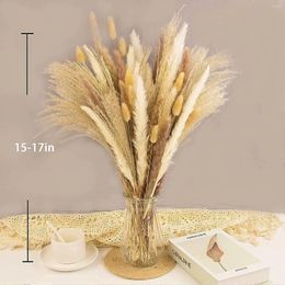 Decorative Flowers 65 Pieces Natural Reed Dried Flower Bouquet Pastoral Style Suitable For Bedroom Home Decoration Party Holiday