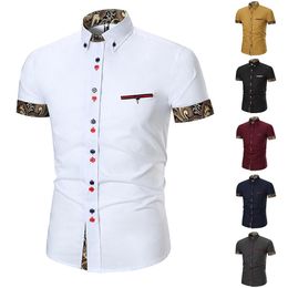 Men Polo Shirt Short Sleeves Luxury Elegant Printing Designer Singlebreasted Turn Down Collar Formal Business Blazer Suit Shirt 53894886