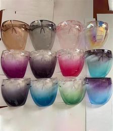 Safety Face shield Masks With Glasses Frame Transparent Full Cover Protective Mask Clear Gradient Colors Multi Choicesa44 a313205546