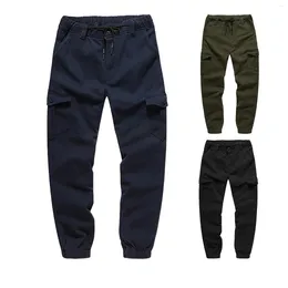 Men's Pants Summer Cargo Sweatpants Mens Fashion Trend Plush And Thick Workwear Youth Solid Colour Casual Roupa Masculina