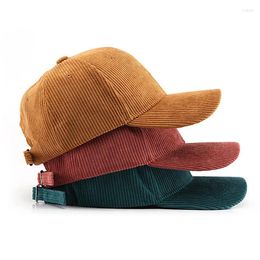 Ball Caps Corduroy Women Men Baseball Cap Adjustable Bone Outdoor Pure Color Light Board Hip-hop Hat Curved Eaves Sun Gorras