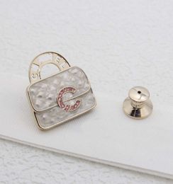 2024 Luxury quality charm brooch with Colour enamel handbag shape designer Jewellery have stamp box PS3673B