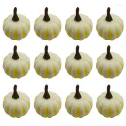 Decorative Flowers 12Pcs White Artificial Pumpkins Vegetable For Fall Halloween Thanksgiving Porch Holiday Party Table Decorations