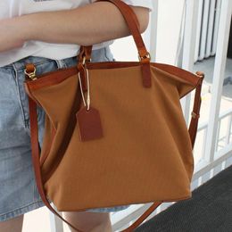 Evening Bags Handmade Handbags Women High Quality Canvas Cowhide Large Capacity Casual Totes Ladies Shoulder Corssbody Purses Hand Bag