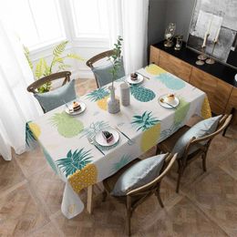 Table Cloth Summer Fruits Anti-scalding Thickened Waterproof Tablecloth Rectangular Round Cover Kitchen Furnishings