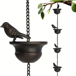 Garden Decorations 1PC Outdoor Patio Eaves Bird Rain Chain Wind Chime Decoration Room Simple Wall Art