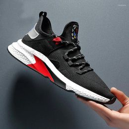 Casual Shoes Men's Autumn Flying Woven Mesh Breathable Lace Up Running Youth Cross-border Dro