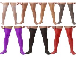 Men039s Socks 1 Pc Retro Silk Long Stockings Men Glossy NonSkid Soft Sheer Compression Elasticity Thigh High Party Seamless Br9287953