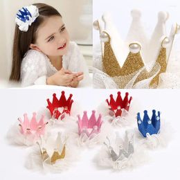 Hair Accessories Crown Princess Clip Lace Pearl Shiny Star Hairpins Barrettes Baby Headband Headwear For Girls Decorations