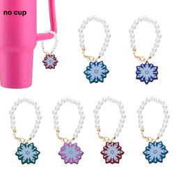 Jewellery Snowflake Pearl Chain With Charm For Cup Accessories Tumbler Handle Personalised Shaped Charms Drop Delivery Otboz