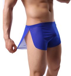men underwear Ice Silk Men Panties thin Translucent Lowwaist Gauze Solid Comfortable Boxers Shorts Trunks Yoga home panties cool 7339840