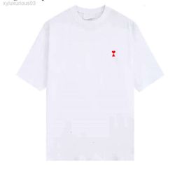 Men t Shirt Brand Designer Fashion Amis Embroidery Shirts Mens Women Summer Love Heart Type s Casual Tshirt Man Clothing 9264