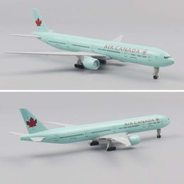 Aircraft Model 20cm 1:400 Canada Boeing 777 Metal Replica With Landing Gear Alloy Material Aviation Simulation Boy Gift